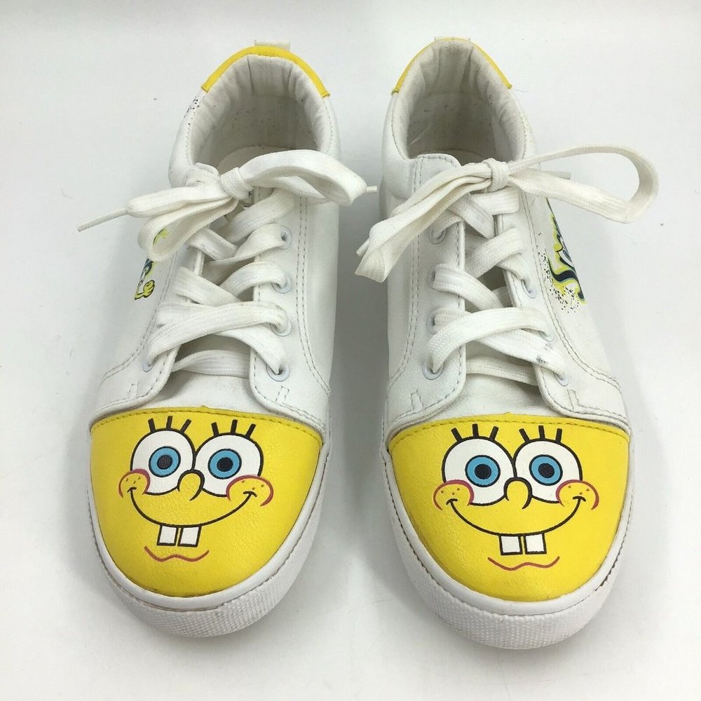 Ground Up Kids US 5 Women 6.5-7 Spongebob Squarepants Sneaker Shoes Yellow White
